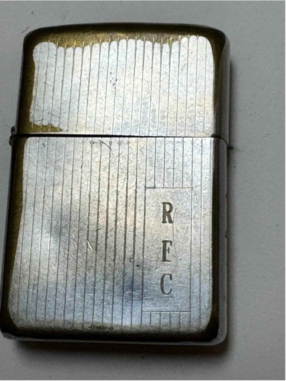 1950-1957 Zippo Lighter Silver Striped - Patent 2517191